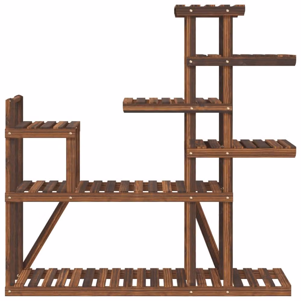 Berkfield Home Elegant Flower Stand in Brown Solid Wood, W/D/H: 110 x 25 x 111 cm – 4