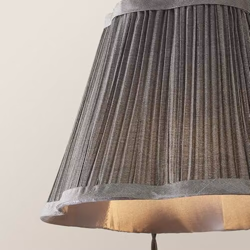 ValueLights Loralei Grey and Black Pleated Faux Silk 3 Drop Cluster Ceiling Light with Included LED Bulbs – 3