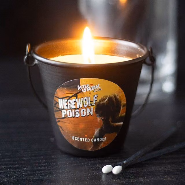 Something Different KDMD Werewolf Poison Scented Candle Bucket in Black, Orange and White – 2