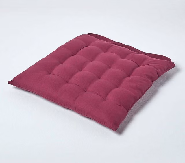 Homescapes Luxury 100% Cotton Seat Pad in Purple, W/D/H: 40 x 40 x 4 cm – 1