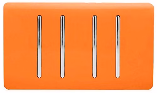 Trendi 4 Gang 10 Amp Rocker Light Switch, Sunset Orange – 1