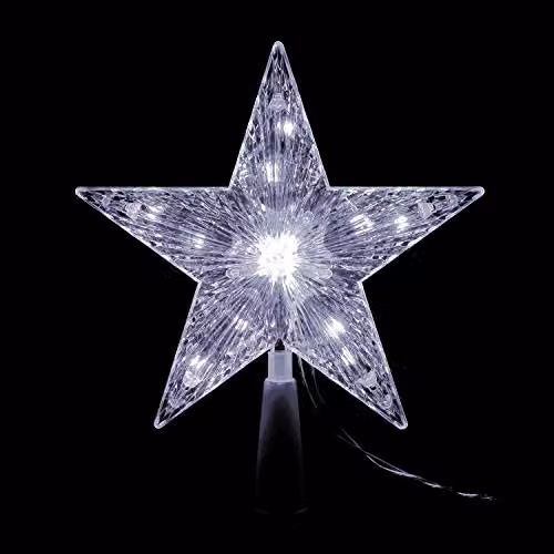The Christmas Workshop LED Star Tree Topper in White, 18 cm – 4