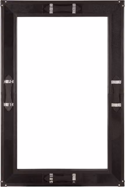 Orsina Puzzle Wall Mirror with Cut Out Frame in Black
