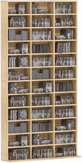 NESTLUNE Media Display Organizer Cabinet in Light Oak Brown, W/D/H: 100 x 100 cm – 1