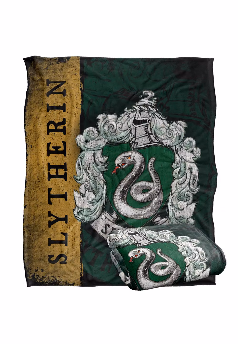 Warner Brothers Harry Potter Slytherin House Crest Fleece Blanket, W/D/H: 152 x 127 cm, White/Multicolour – 7