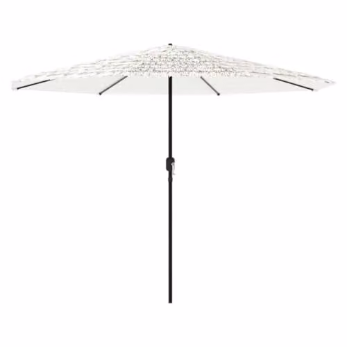 vidaXL Garden Parasol with Steel Pole and Polyester Canopy, White, W: 324 cm, D: 324 cm, H: 247 cm
