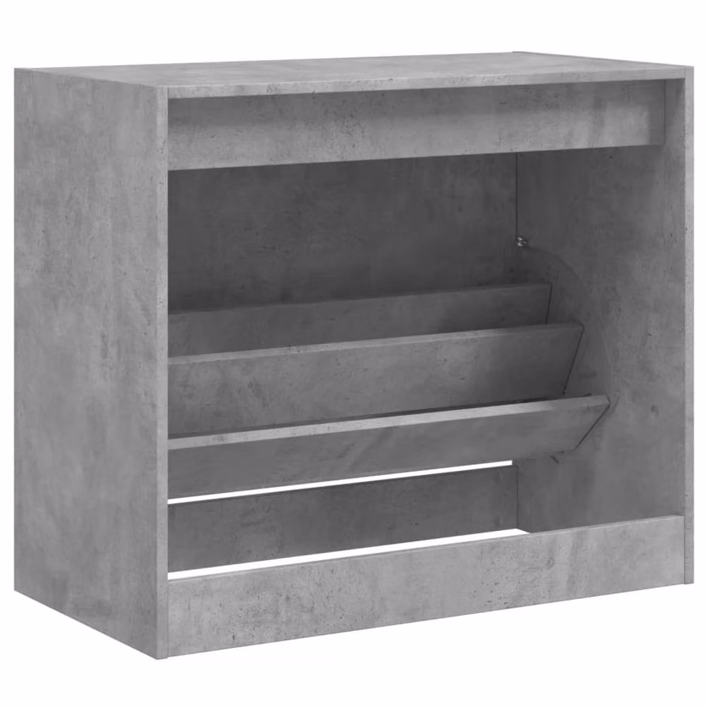 Berkfield Home Modern Grey Shoe Cabinet with Tilting Compartments, W/D/H: 80 x 42 x 69 cm – 3