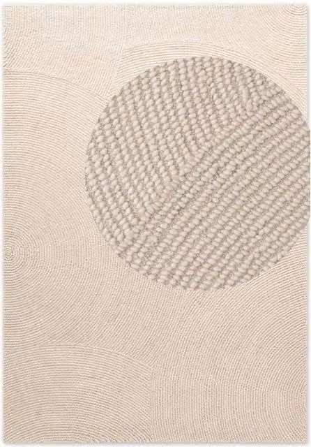 THE RUGS Eleni Hand Tufted Wool Geometric Scandinavian Style Area Rug in Beige, W: 80 cm, L: 300 cm – 1