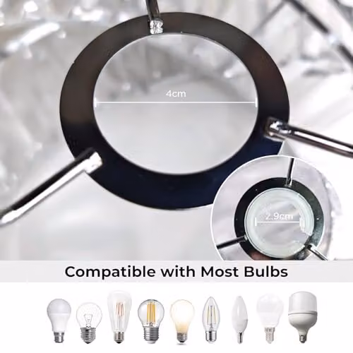 Voltico Modern 3-Tier Crystal Effect Acrylic Pendant Lampshade in Transparent and Black, Diameter: 32 cm – 3