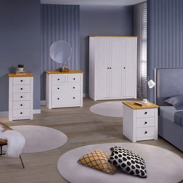 Seconique Modern Metal Drawer Chest in White or Black