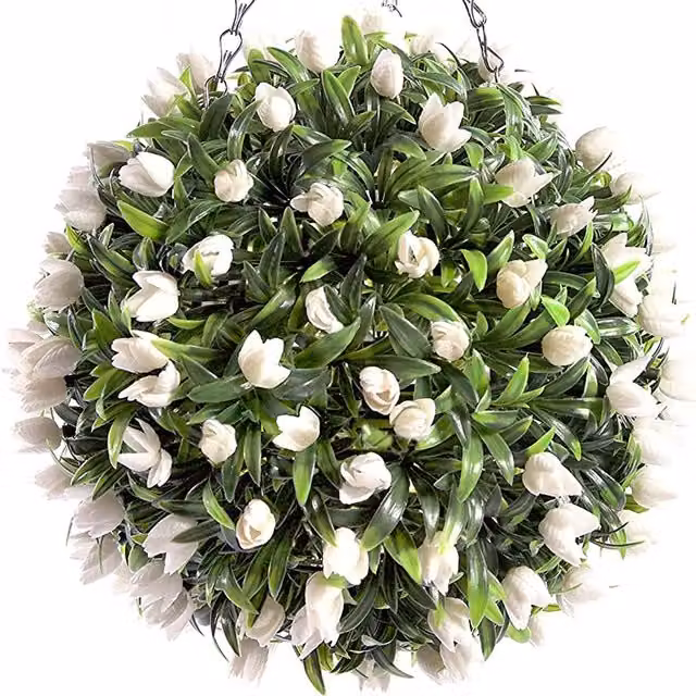 Best Artificial White Tulip Flower Ball, Diameter: 28 cm