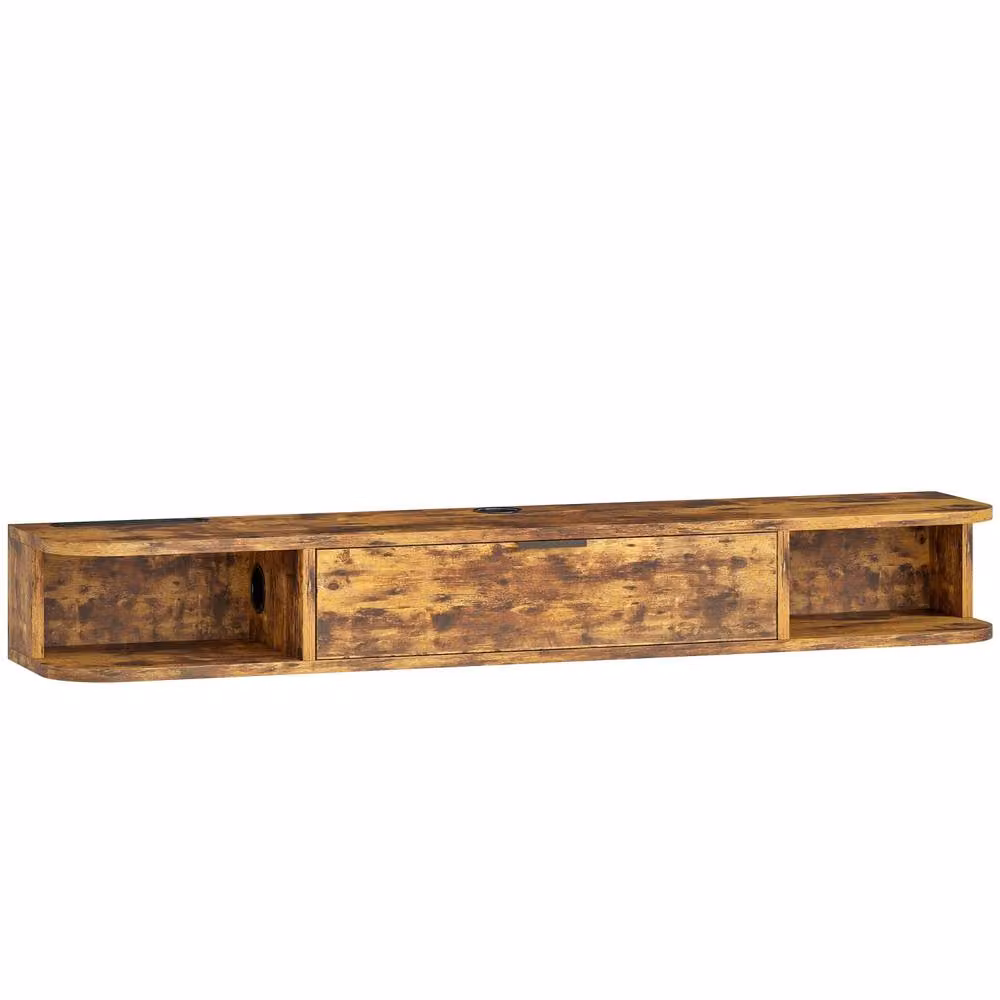 Wyld Haus Avamoro Floating TV Unit in Rustic Brown, W: 120 cm, H: 16 cm, D: 24 cm – 2