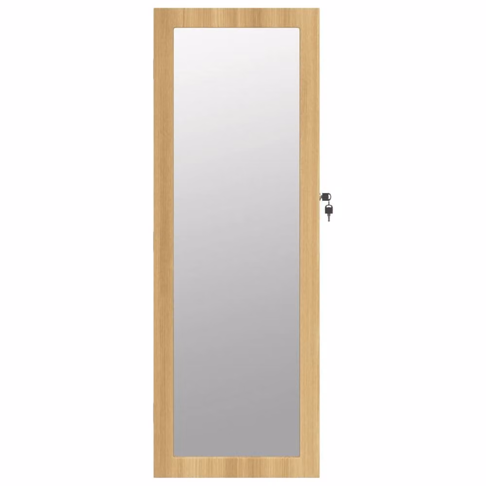 Berkfield Home Wall Mounted Mirror Jewellery Cabinet with LED Lights in Brown – 3
