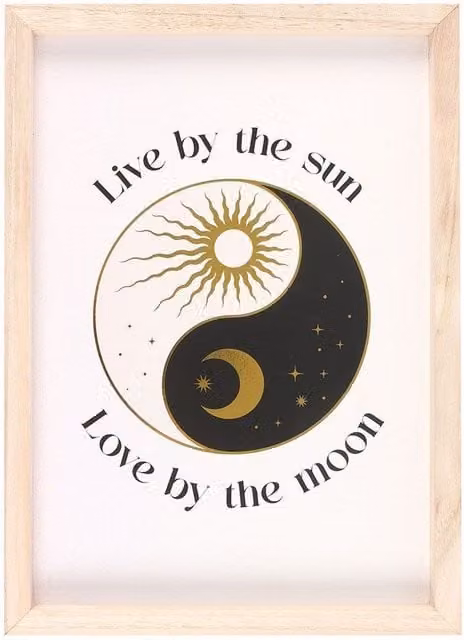 Something Different Yin Yang Abstract Framed Print in White, W/H: 35.0 x 25.0 cm