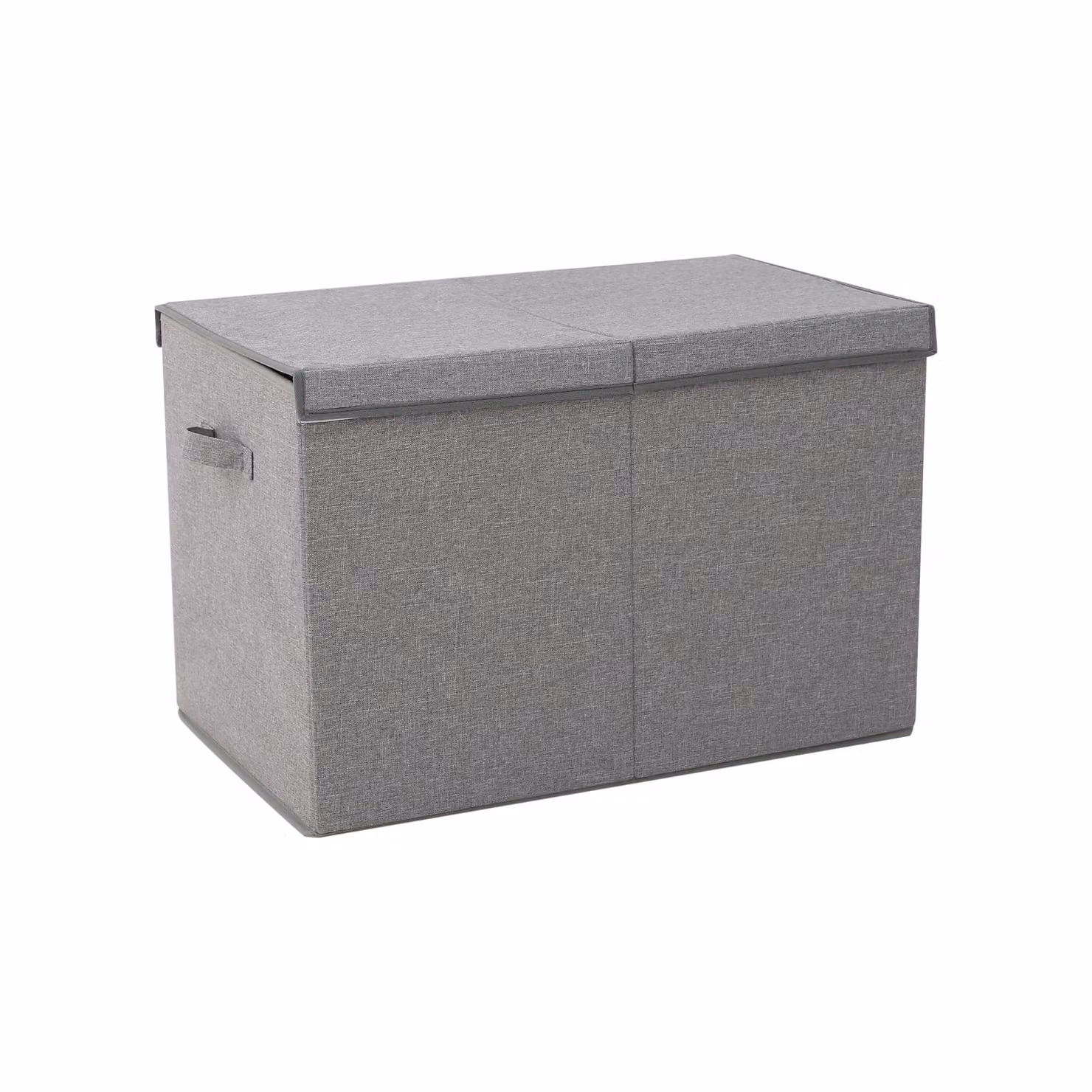 Xample Large Collapsible Storage Box with Lid and Handles, Grey, W/D/H: 42 x 35 x 65 cm – 2