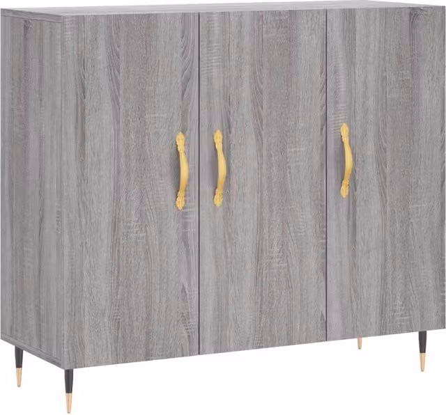 Berkfield Home Grey Sonoma Sideboard in Engineered Wood, W/D/H: 90 x 34 x 80 cm – 1