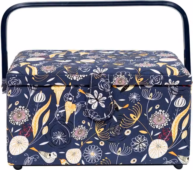Korbond Blue Sewing Basket with Handles, W/D/H: 14.5 x 19.0 x 26.0 cm – 4
