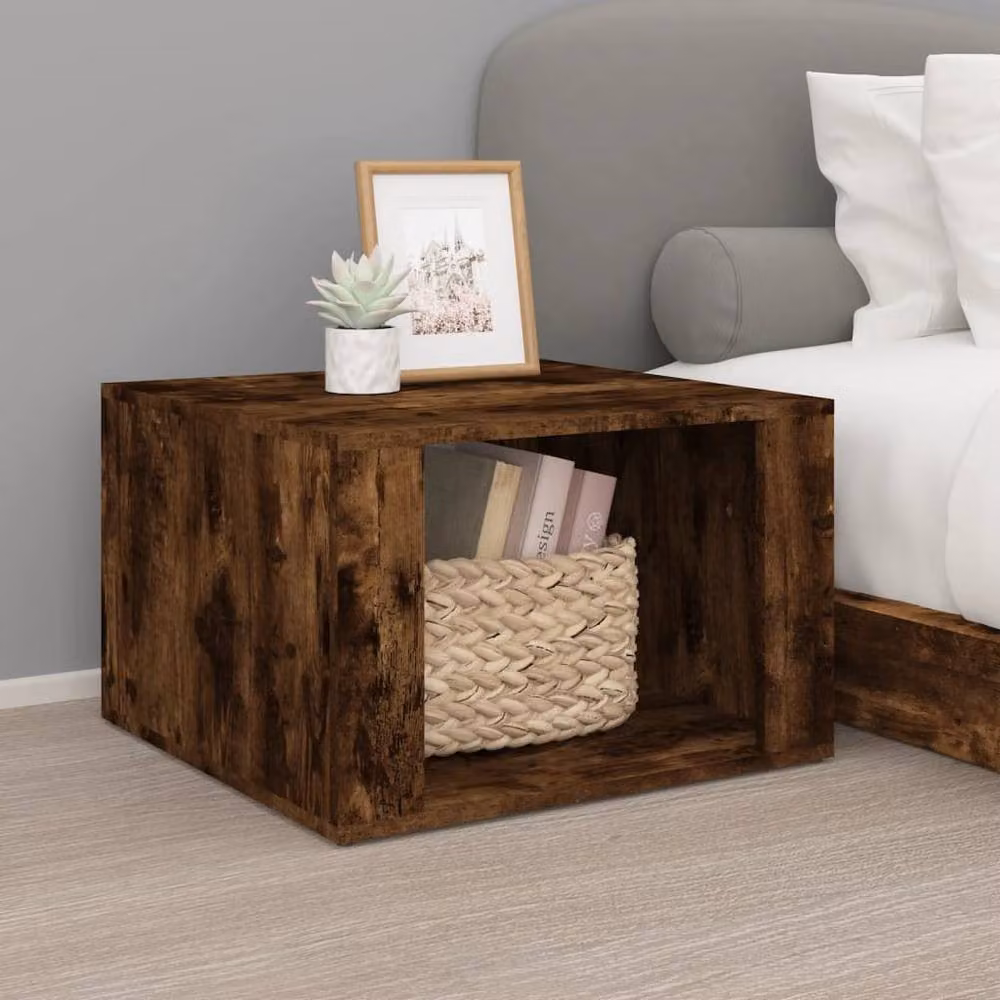 Berkfield Home Bedside Table in Smoked Oak Brown, W/D/H: 57 x 55 x 36 cm – 2