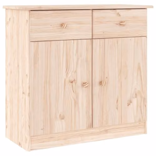 vidaXL ALTA Sideboard in Natural Untreated Solid Pine Wood, W/D/H: 77 x 35 x 73 cm