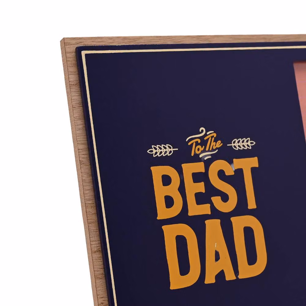 Well Crafted Best Dad Single Rectangular Wood Photo Frame in Blue, 10 x 15 cm – 3