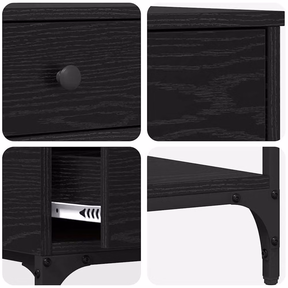 Berkfield Home Modern Black Oak Console Table, W/D/H: 75 x 34.5 x 75 cm – 6