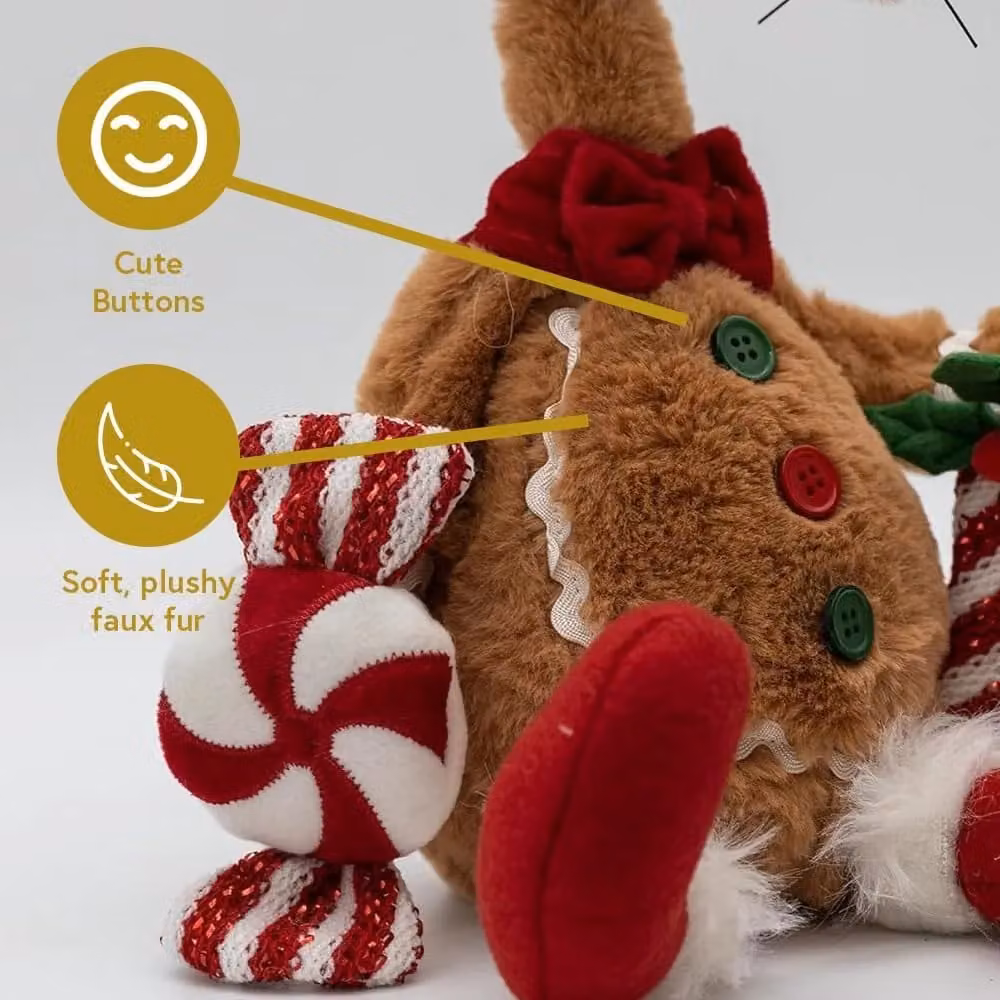 Marco Paul Renton Rat Plush Toy in Red, Brown and Multicolour, Height: 48 cm – 3