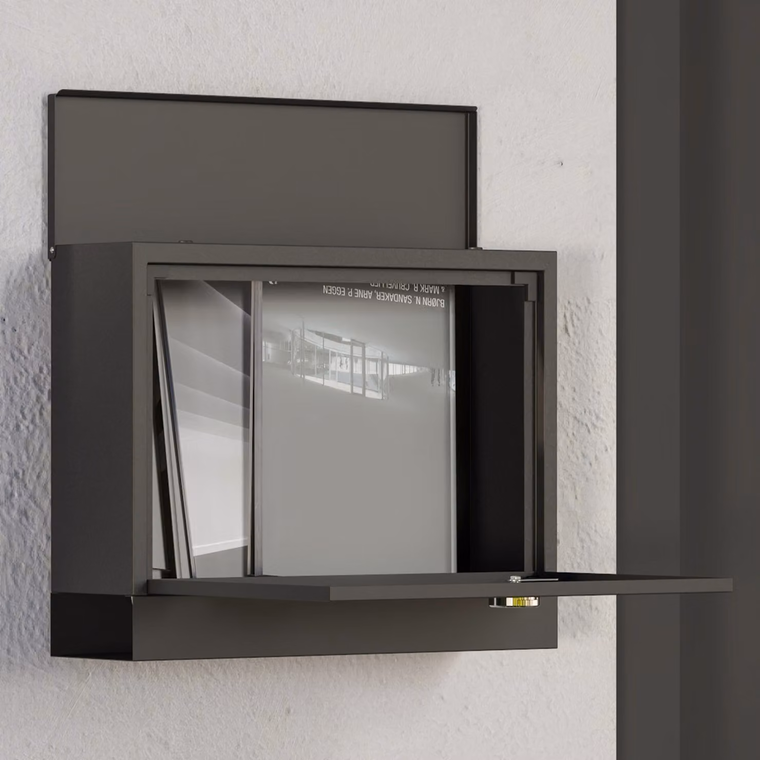 HOMCOM Wall Mounted Steel Letterbox in Black with Viewing Windows and 2 Keys – 9