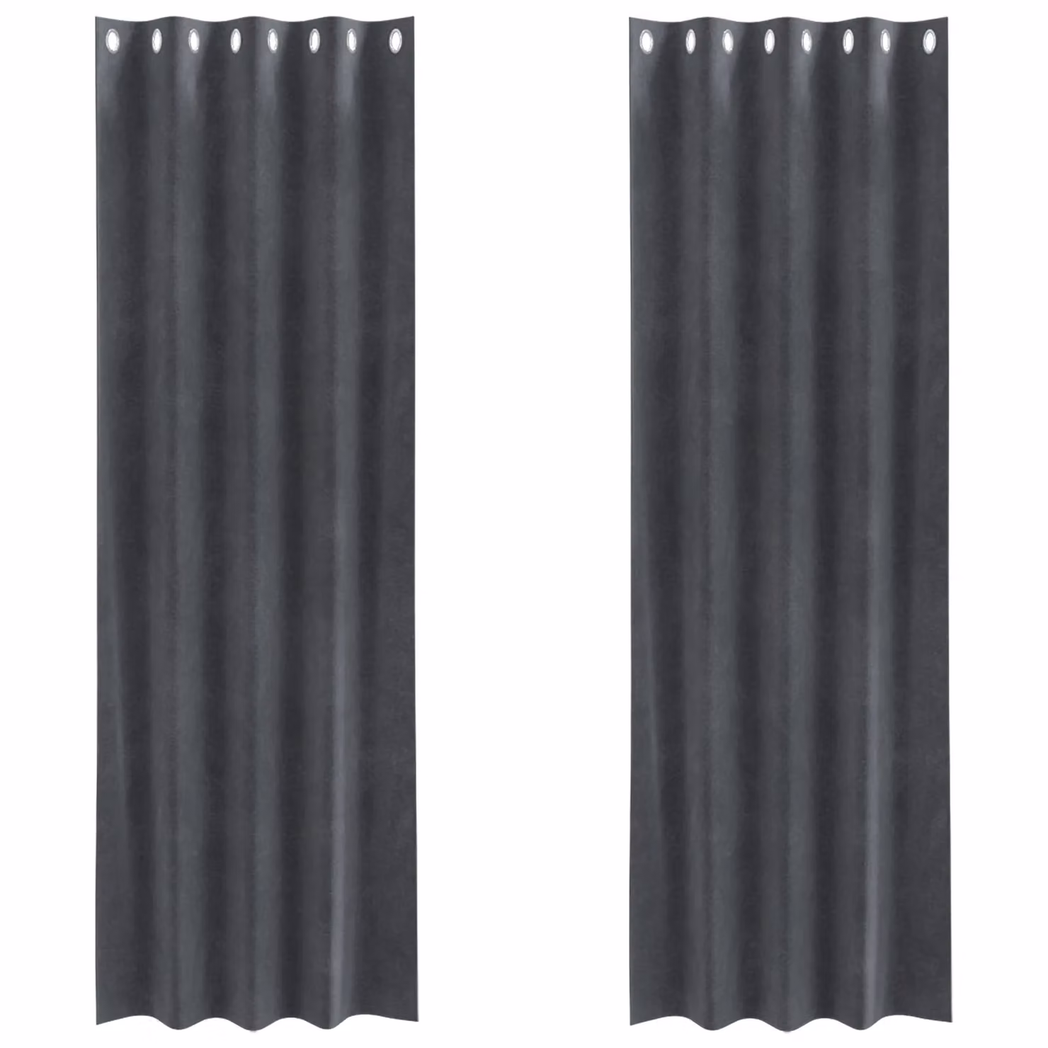Berkfield Home Blackout Velvet Eyelet Curtains, 2 Pack, Light Grey – 2