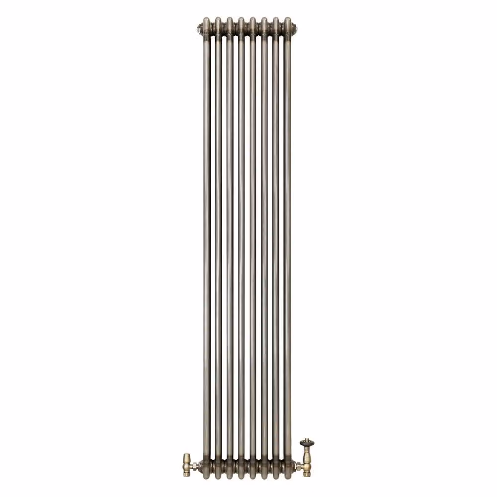 Monstershop Traditional 3 Column Radiator and Valves in Silver, H 180 cm x W 38 cm – 2