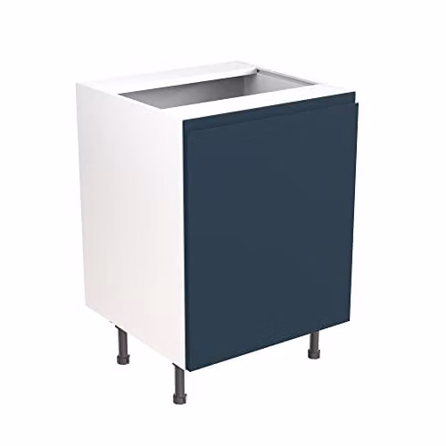 Kitchen Kit Indigo Blue Matt J-Pull Sink Base Cabinet W/D/H: 60 x 57 x 87 cm