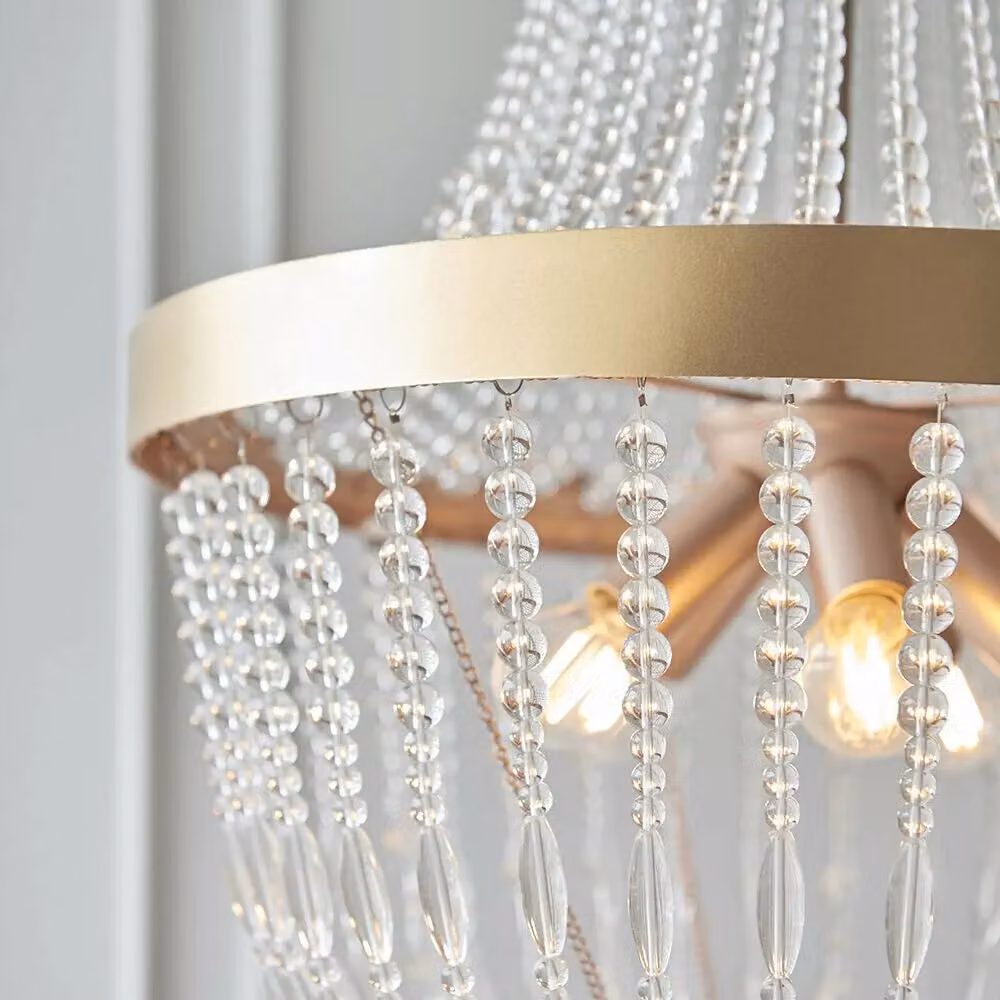 Loops Modern Round Hanging Ceiling Pendant Light in Gold and Transparent Glass – 2