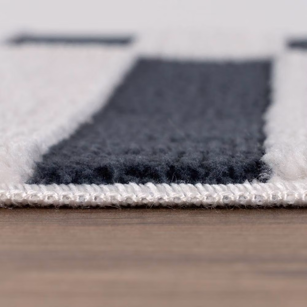 THE RUGS Loft Striped Soft Pile Area Rug in Navy Blue, W: 120 cm, L: 170 cm – 6
