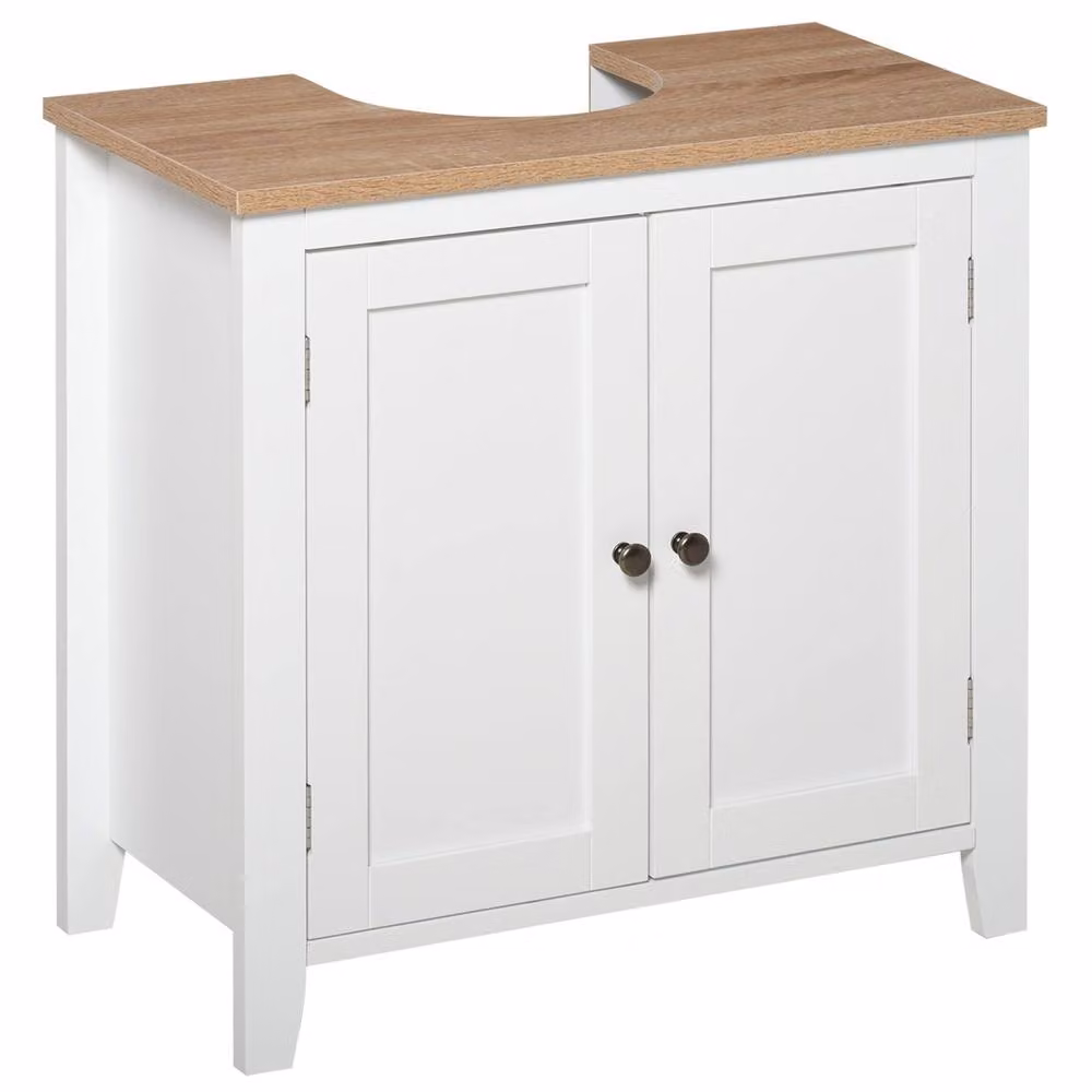 Wyld Haus Luzi Freestanding Under Sink Bathroom Cupboard in White with Hinged Doors and Internal Shelves, W/D/H: 60 x 30 x 60 cm – 2