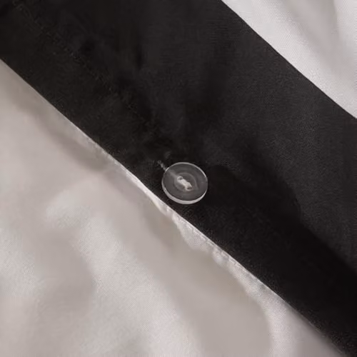 OHS Microfibre Bedding Set with Duvet Cover and Pillowcase in Black and White, W/D/H: 200 x 200 cm – 4