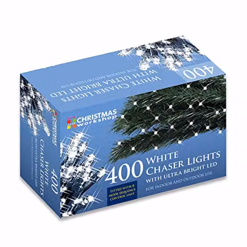 The Christmas Workshop 400 LED Bright White Chaser Fairy Lights, 27.9 Metres, Indoor or Outdoor Use – 3