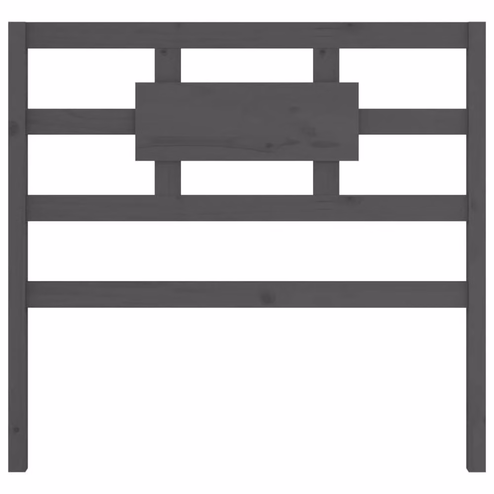 Berkfield Home Grey Solid Pine Wood Bed Headboard with Integrated Shelf, W: 80.5 cm, D: 4 cm, H: 100 cm – 3