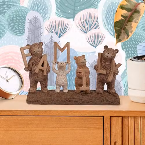 The Leonardo Collection Bear Family Figurine in Brown, H 29.0 cm x W 17.5 cm x D 8.0 cm – 2