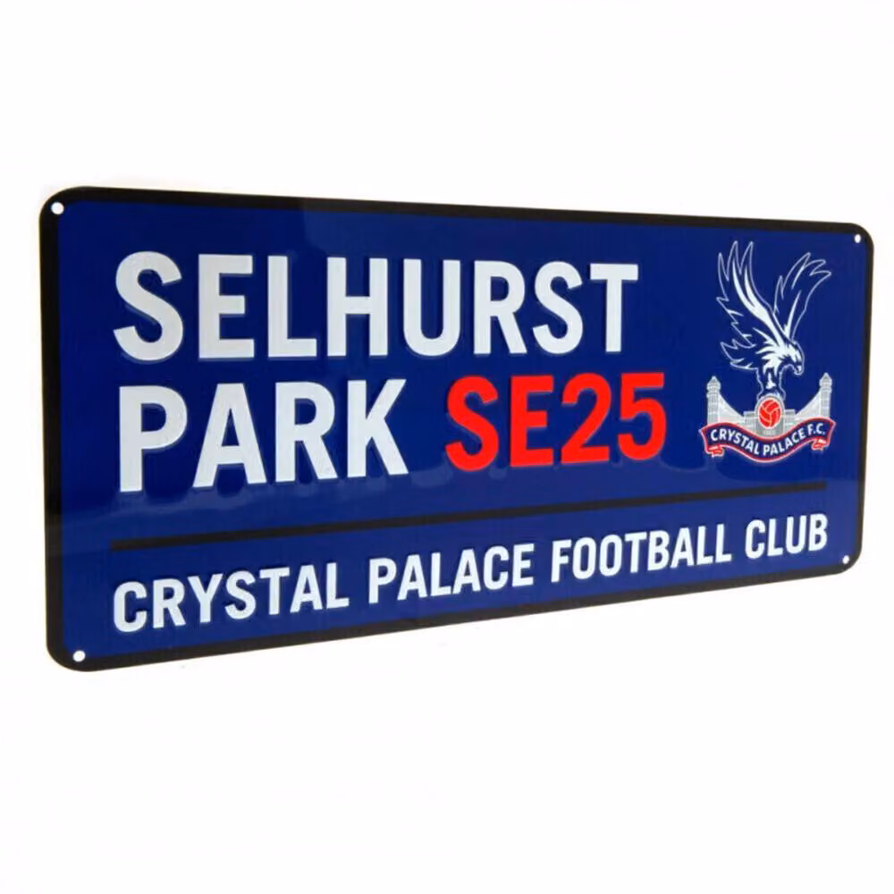 Crystal Palace FC Rectangular Metal Wall Plaque in Blue – 3