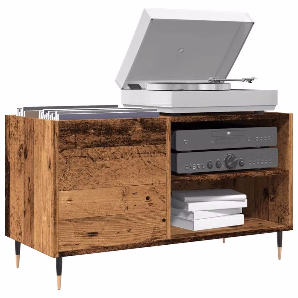 Berkfield Home Record Cabinet in Old Wood Brown, W/D/H: 84.5 x 38 x 48 cm – 2