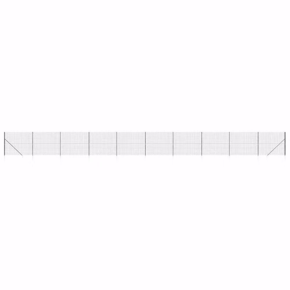 Berkfield Home Durable PVC-Coated Wire Mesh Fence with Spike Anchors in Anthracite Black, H: 140 cm x W: 25 m – 2