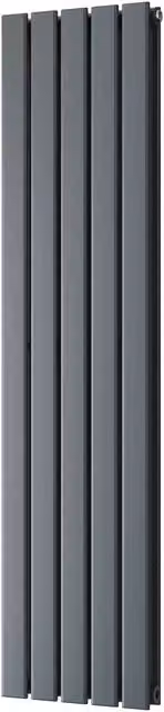 UK Radiators Typhoon Anthracite Flat Tube Vertical Designer Steel Radiator, H: 140 cm, W: 34 cm – 1