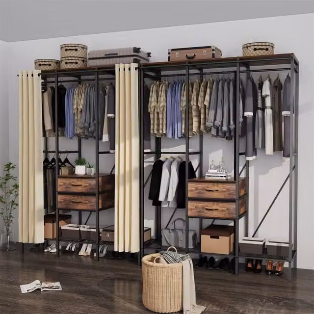 SPETLEK Industrial Clothes Rail Rack and Coat Storage Cabinet in Matt Black – 1
