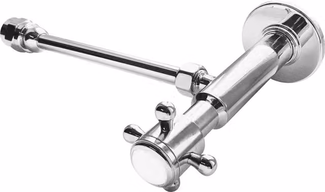Balterley Traditional Ceramic Cistern Cut-Off Valve with Crosshead Handle, Chrome/Silver, W/D/H: 23.5 x 14.6 x 6.0 cm