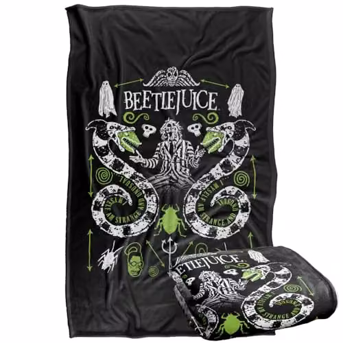 LOGOVISION Beetlejuice 1988 Double Worms Super Soft Fleece Throw Blanket, Multicolour, W: 91.44 cm, H: 91.44 cm – 1