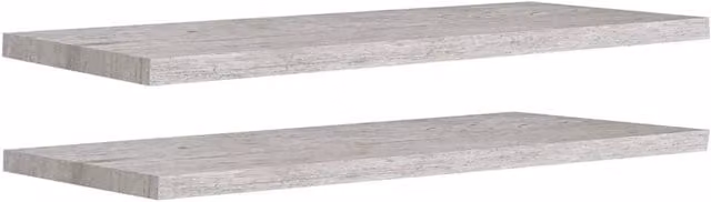 Berkfield Home Floating Wall Shelves, 2 Piece Set, Concrete Grey MDF and Metal, W: 90 cm, D: 23.5 cm, H: 3.8 cm
