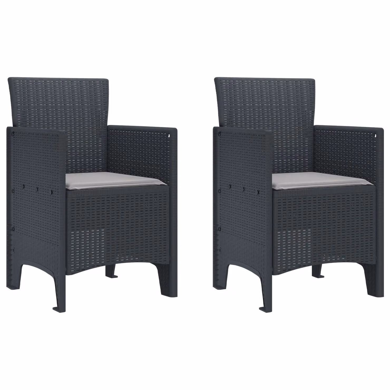 Berkfield Home Modern Garden Chair Set of 2 in Anthracite and Grey – 2