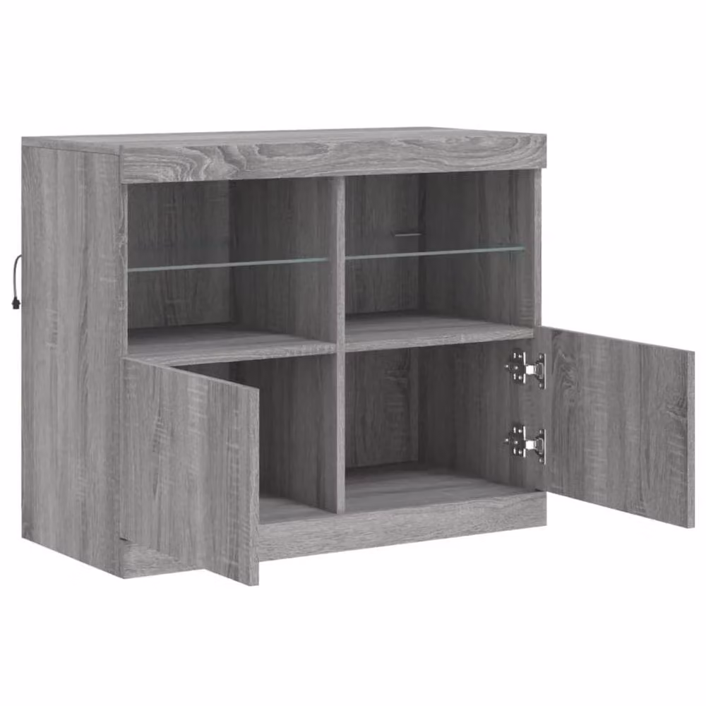 Berkfield Home Modern Grey Sonoma Sideboard with Integrated LED Lights, W/D/H: 81 x 37 x 67 cm – 5