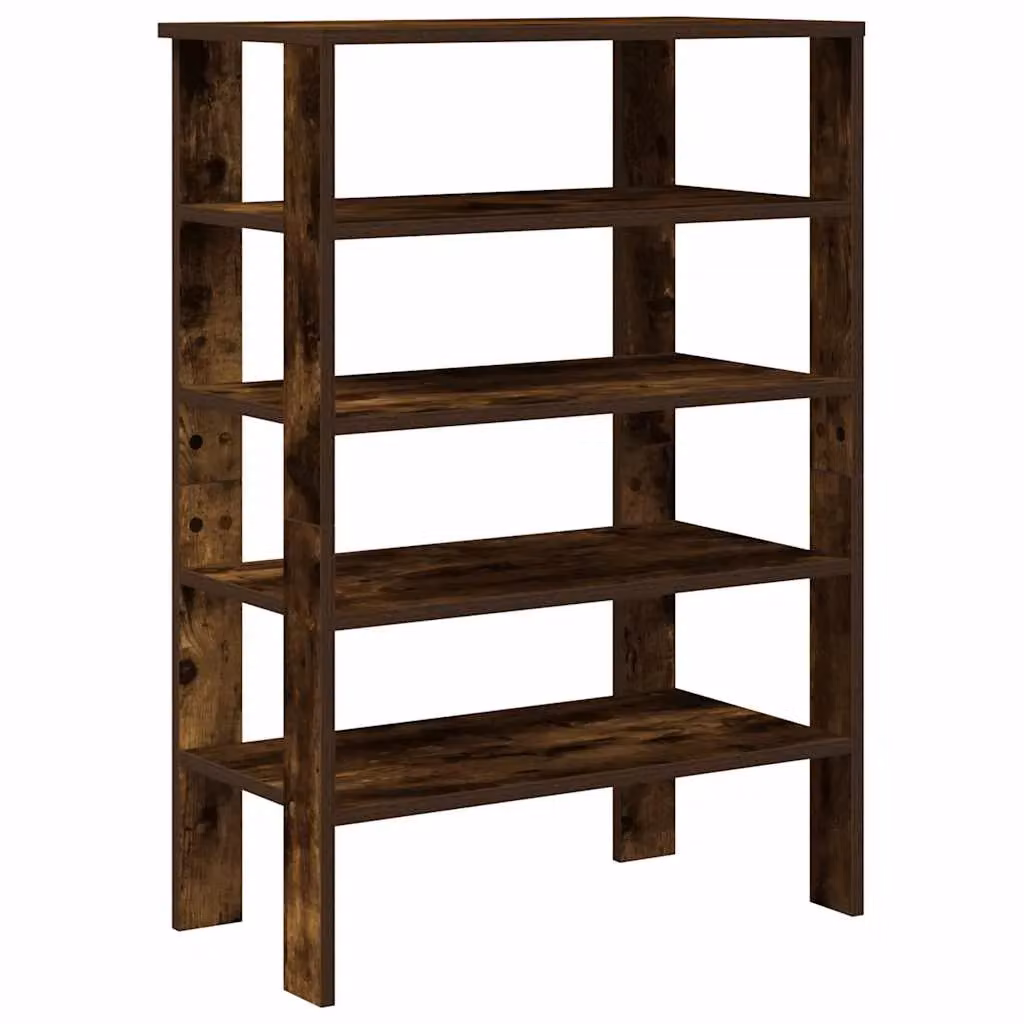 Berkfield Home Smoked Oak Shoe Rack in Brown, W/D/H: 61 x 32 x 87.5 cm – 2