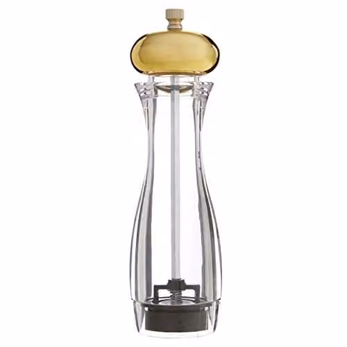 Premier Housewares Gold and Transparent Ceramic and Metal Salt and Pepper Grinder – 1