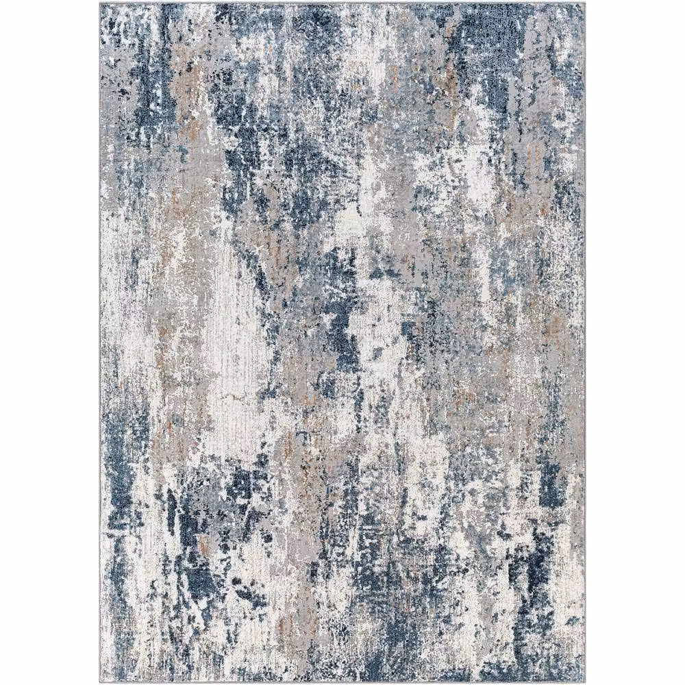 Livabliss Allegro Abstract Modern Marble Living and Dining Rug in Blue and Grey, W: 200 cm, L: 275 cm – 2